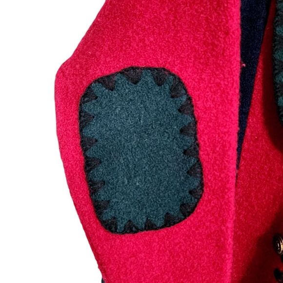 Vintage cardigan M 100% wool patchwork thick cozy elbow patches 90's grandpa - Picture 3 of 4